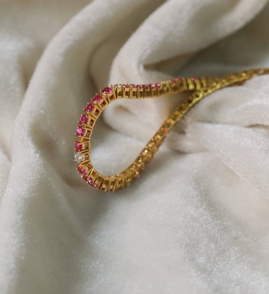 Ruby Diamond Tennis Bracelet : AJJSS0771