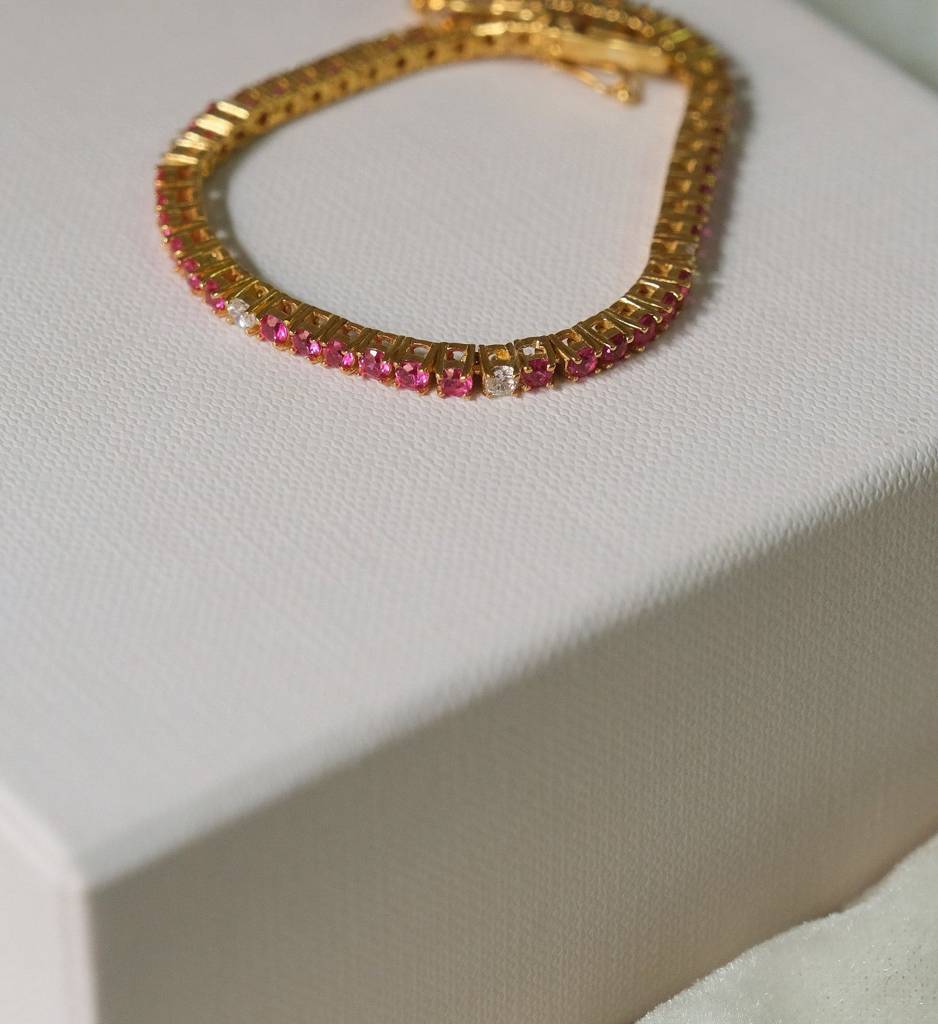 Ruby Diamond Tennis Bracelet : AJJSS0771