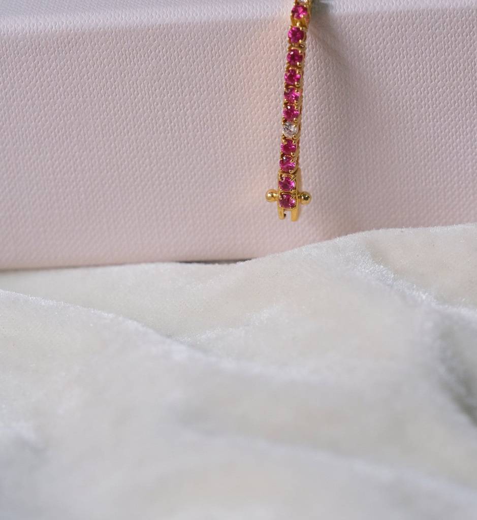 Ruby Diamond Tennis Bracelet : AJJSS0771