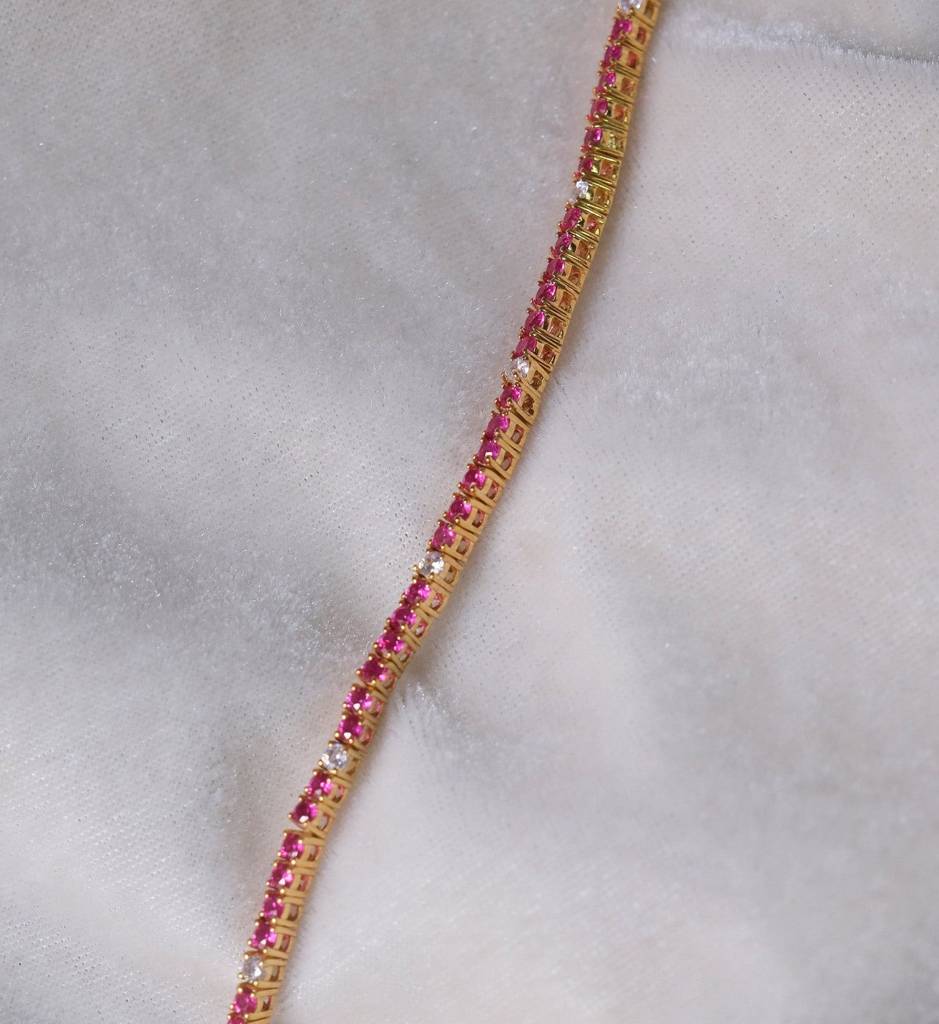 Ruby Diamond Tennis Bracelet : AJJSS0771