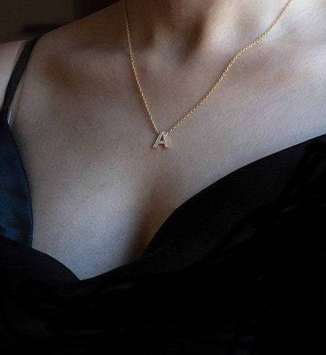 Initial Diamond Necklace : AJJ_0185_SSGP