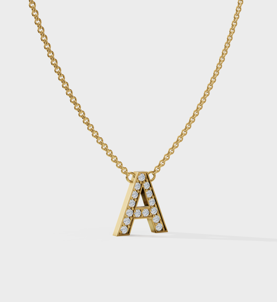 Initial Diamond Necklace : AJJ_0185_SSGP