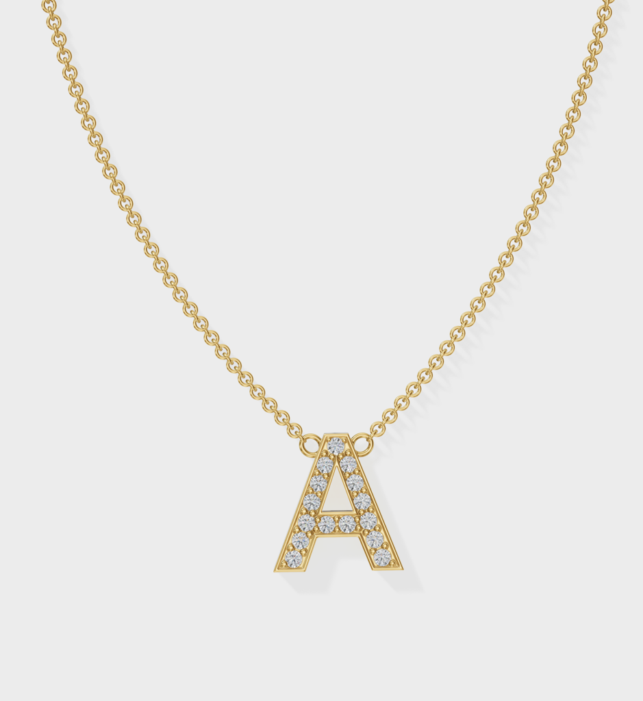 Initial Diamond Necklace : AJJ_0185_SSGP