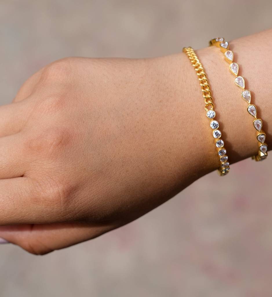Curb Diamond Tennis Bracelet : AJJ_0218_SSGV5