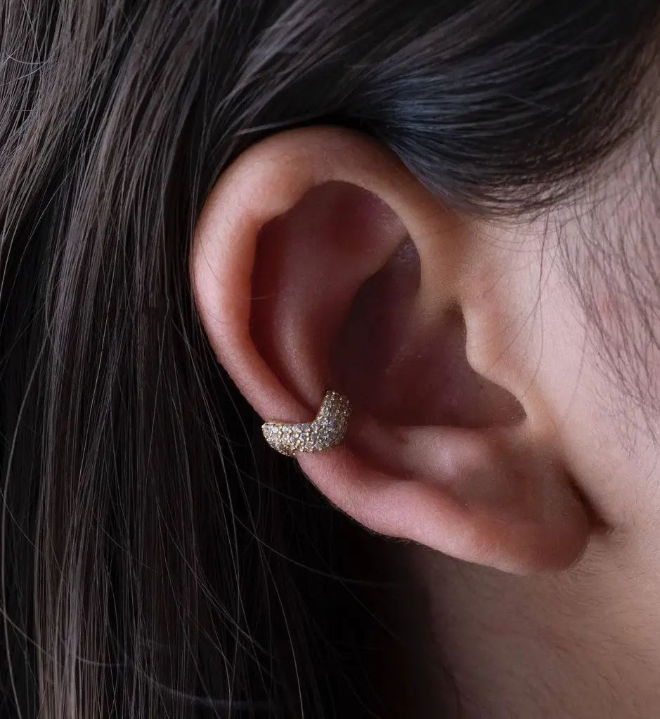 Pave Curved Ear Cuff
