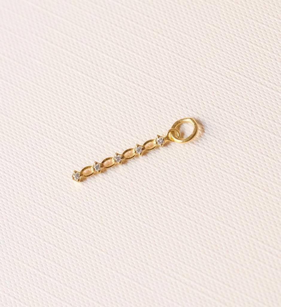 Long Drop Diamond Charm : AJJ_0685_SSWCG