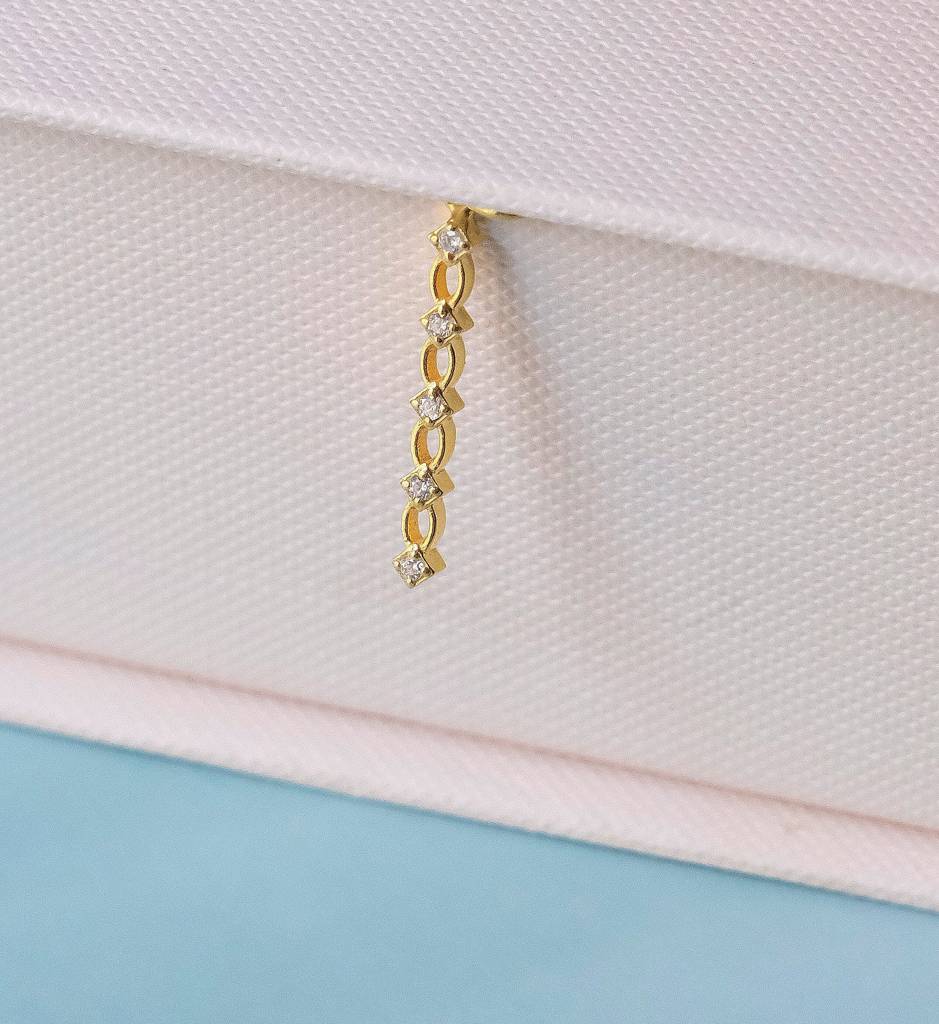 Long Drop Diamond Charm : AJJ_0685_SSWCG