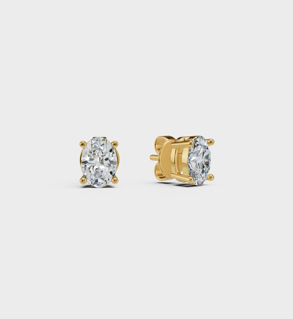 Oval Diamond Studs : AJJ_0798_SSGV