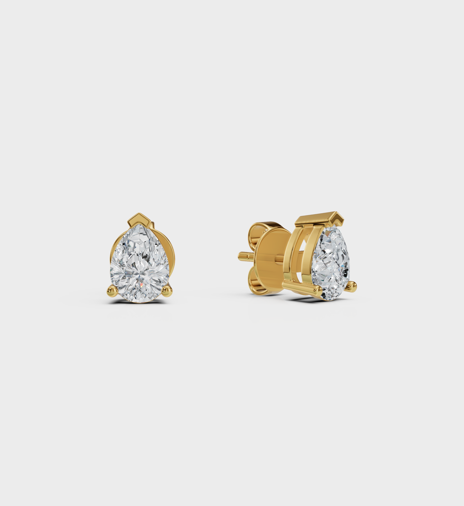 Pear Diamond Studs : AJJ_0800_SSGV