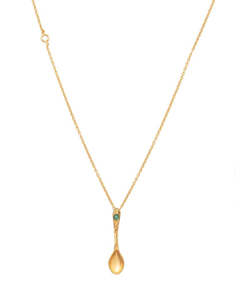 Emerald Spoon Pendant Necklace : AJKN4