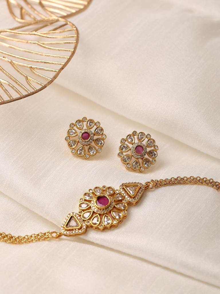 Lavanya Chocker Set - Red : AJNS10027