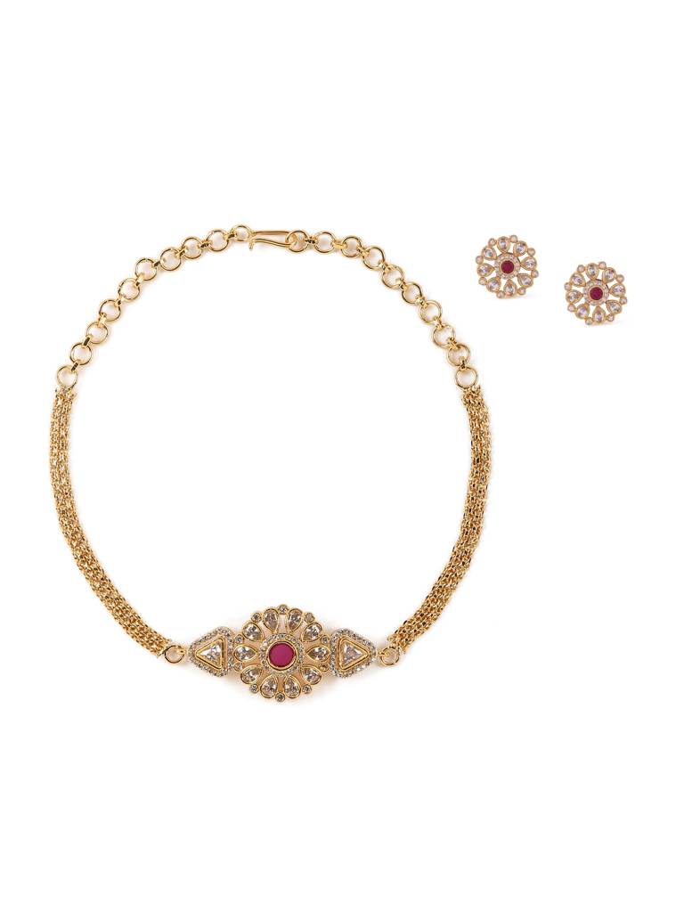 Lavanya Chocker Set - Red : AJNS10027