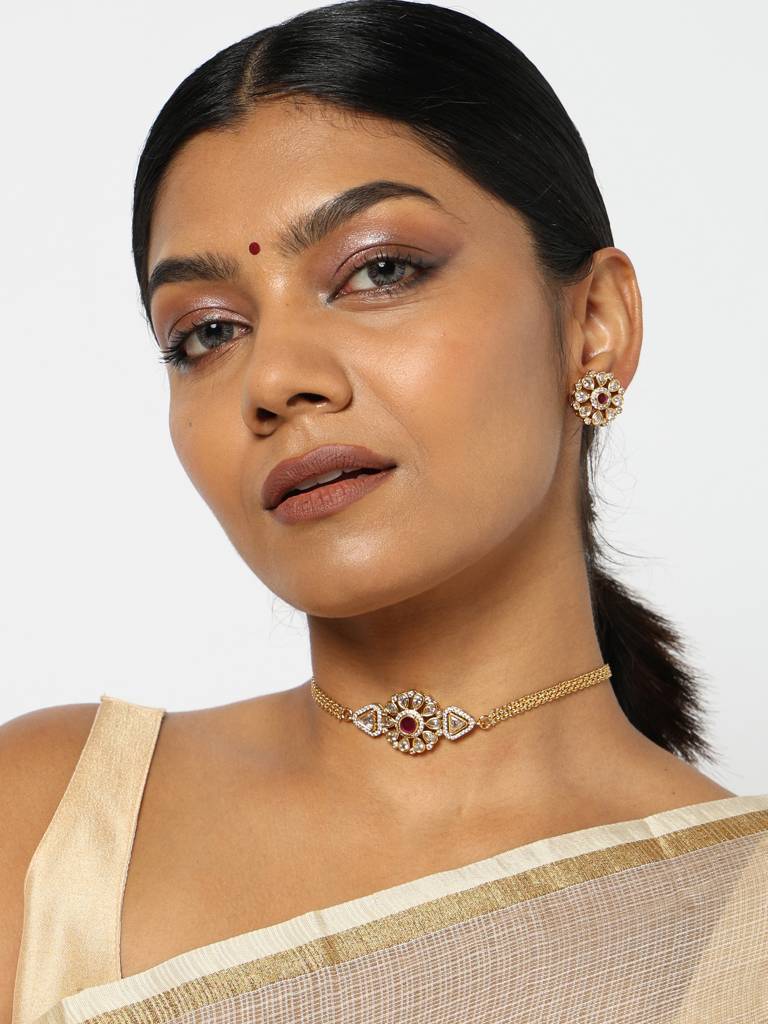 Lavanya Chocker Set - Red : AJNS10027