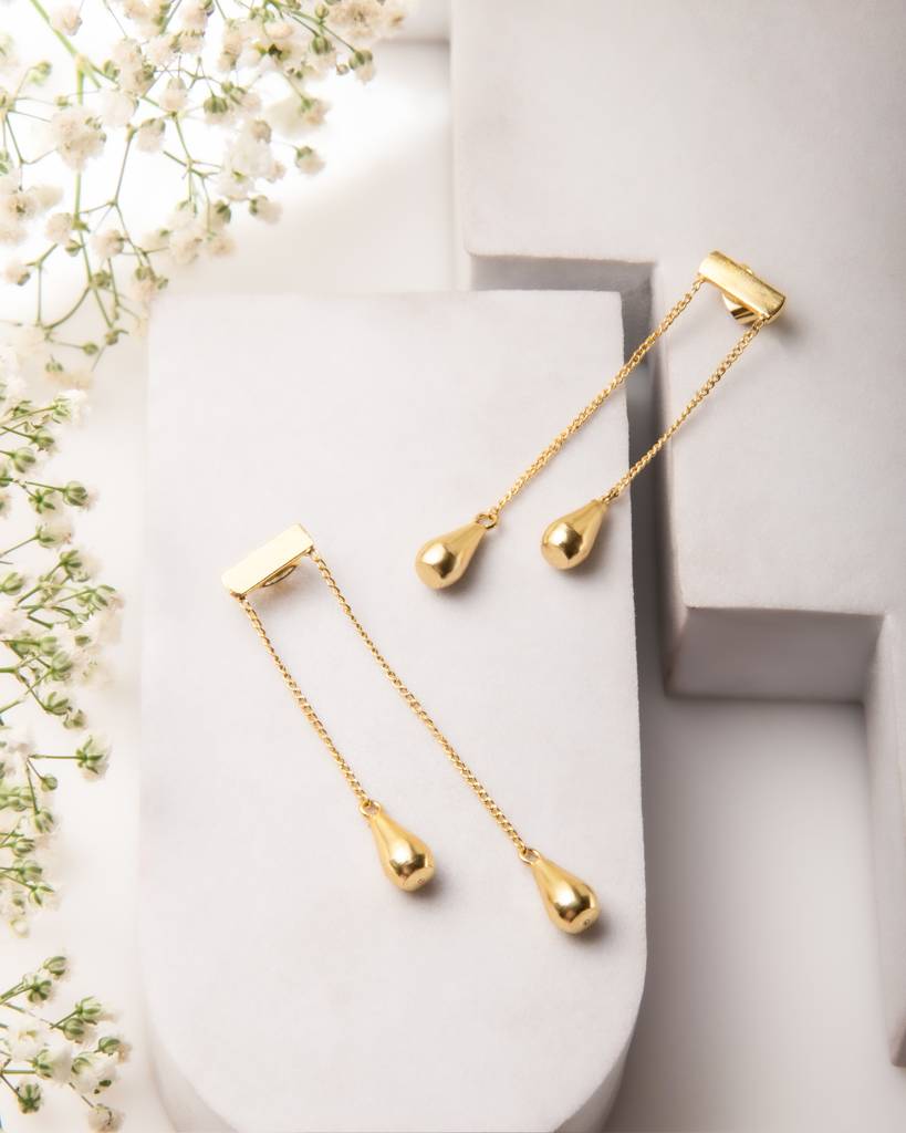 Dewdrop Chain Threader Earrings : AJPE13