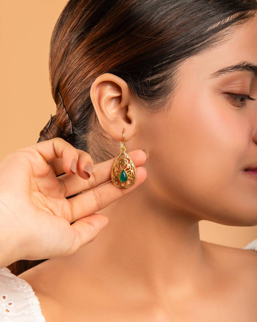 Ornate Onyx Filigree Drops : AJPE15