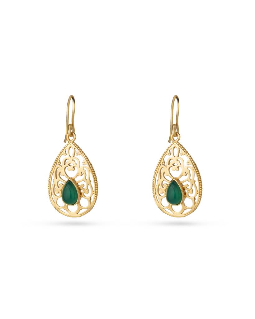 Ornate Onyx Filigree Drops : AJPE15