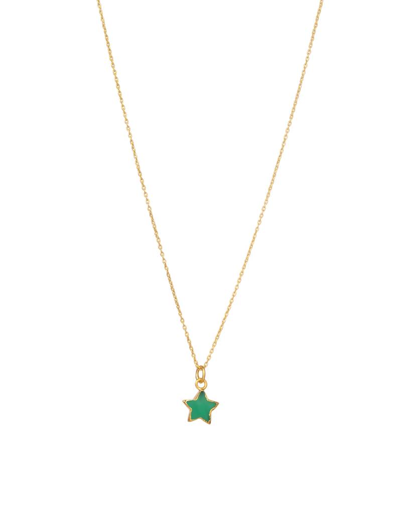 Emerald Green Star Pendant Necklace : AJPN4