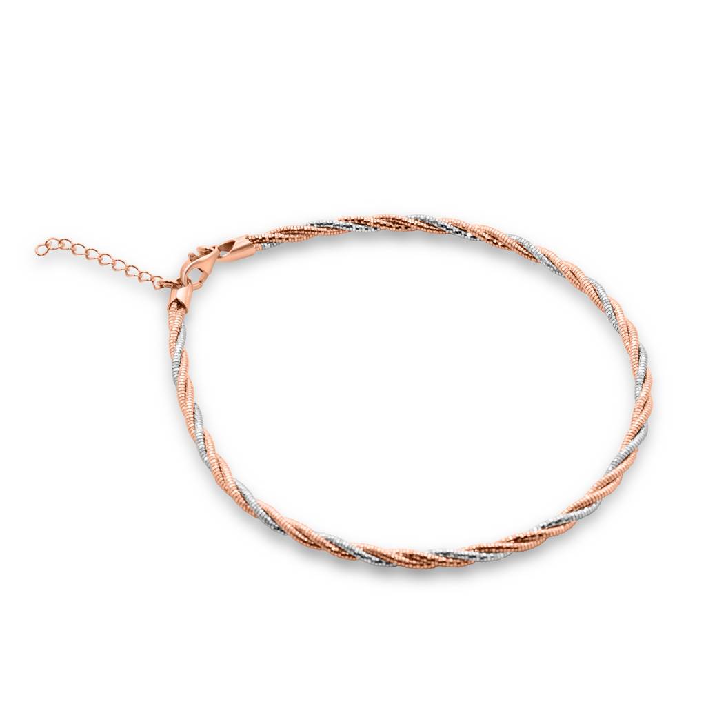 925 Pure Silver Rose Gold Anklet : AK1011