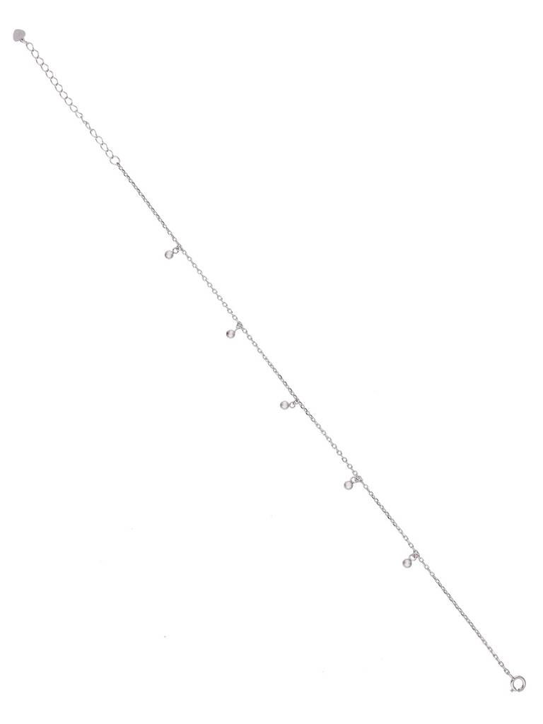 Sterling Silver Charms Of Spheres Anklet : AKCH19-S-NA