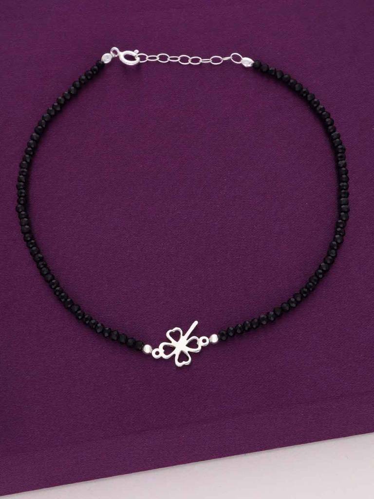 Sterling Silver Floral Nazaria Anklet : AKNZ11-S-NA