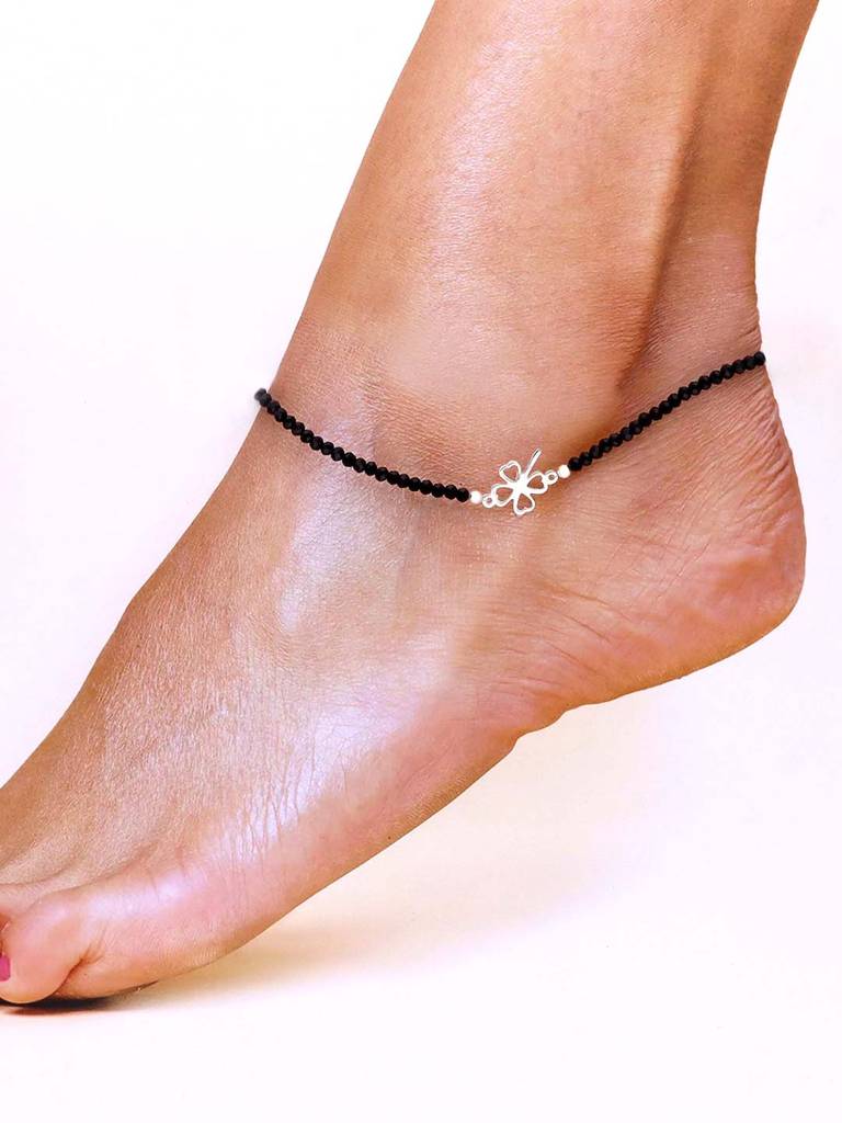 Sterling Silver Floral Nazaria Anklet : AKNZ11-S-NA