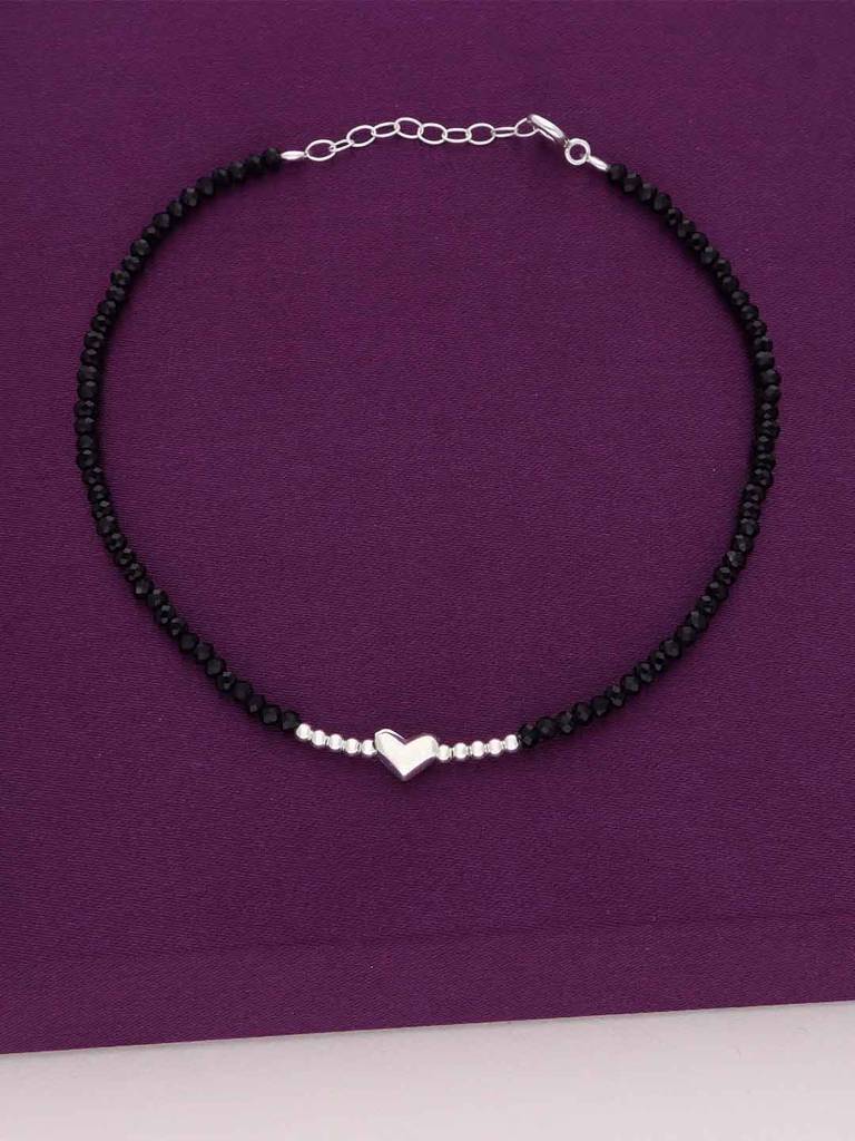 Sterling Silver Heart Nazaria Anklet : AKNZ13-S-NA