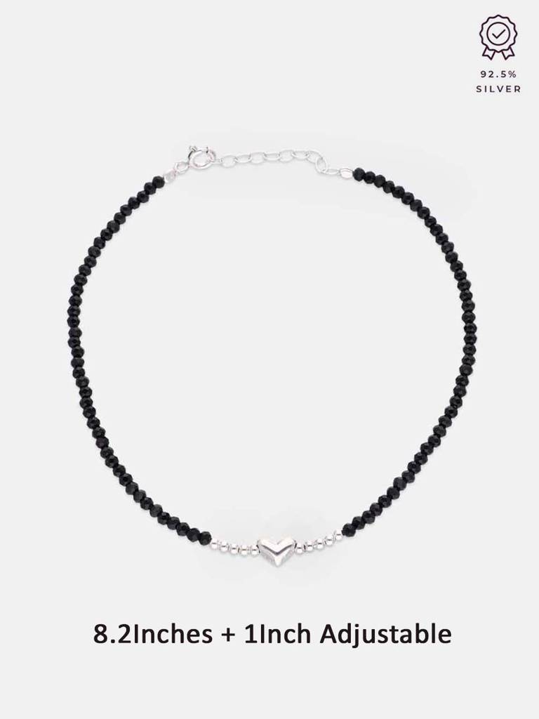 Sterling Silver Heart Nazaria Anklet : AKNZ13-S-NA