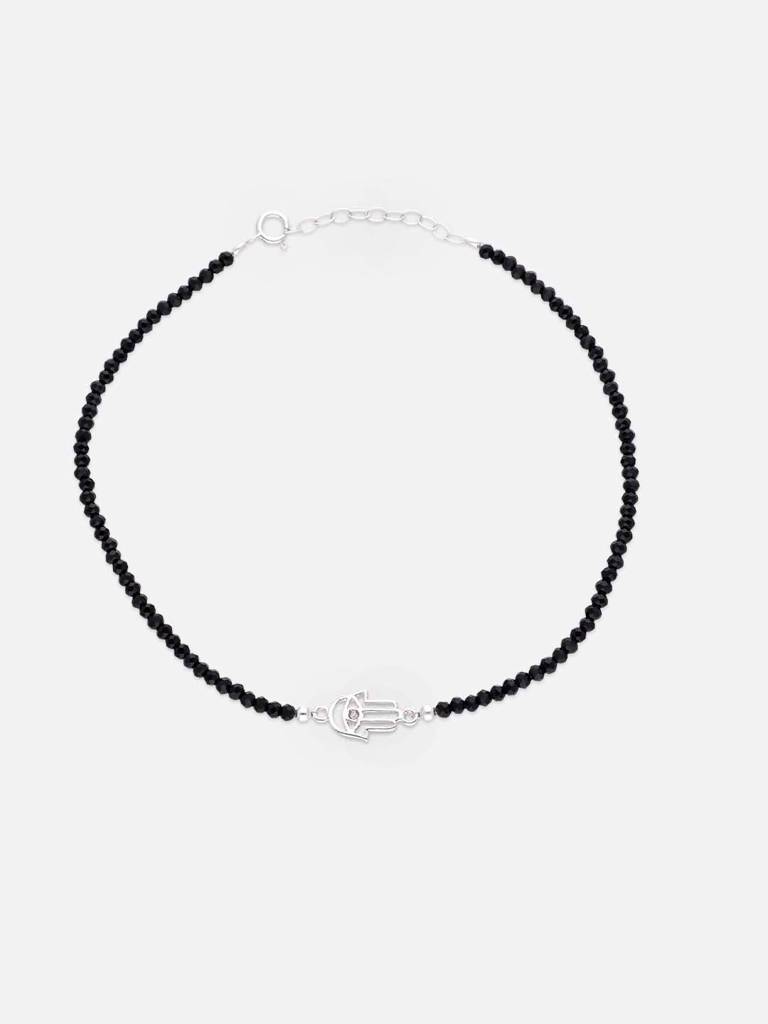 Sterling Silver Hamsa Nazaria Anklet : AKNZ6-S-NA