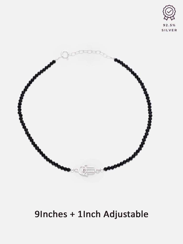 Sterling Silver Hamsa Nazaria Anklet : AKNZ6-S-NA