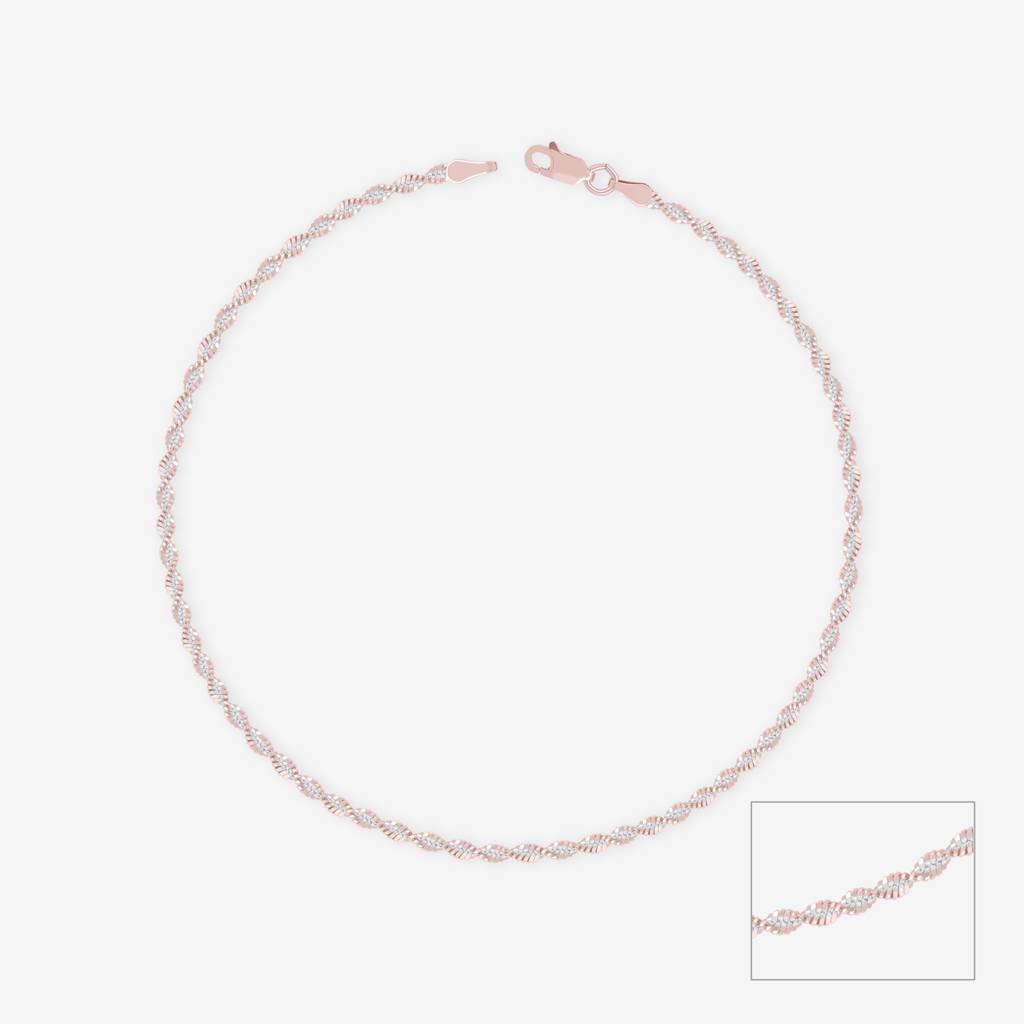 Elegant Twisted Silver Anklet : AKPA112