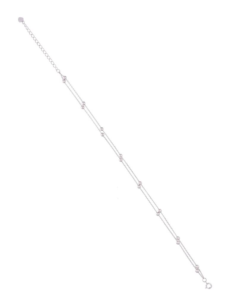 Sterling Silver Argent Spheres Layered Anklet : AKTH10-S-NA