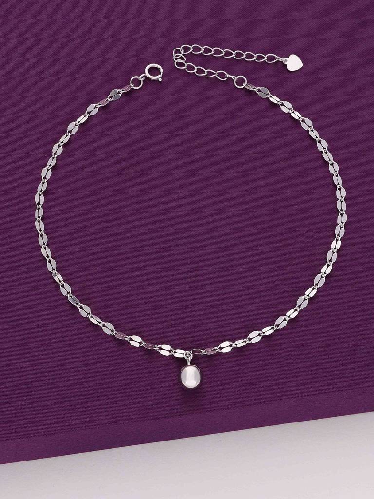 Sterling Silver The Statement Argent Orb Anklet : AKTH12-S-NA
