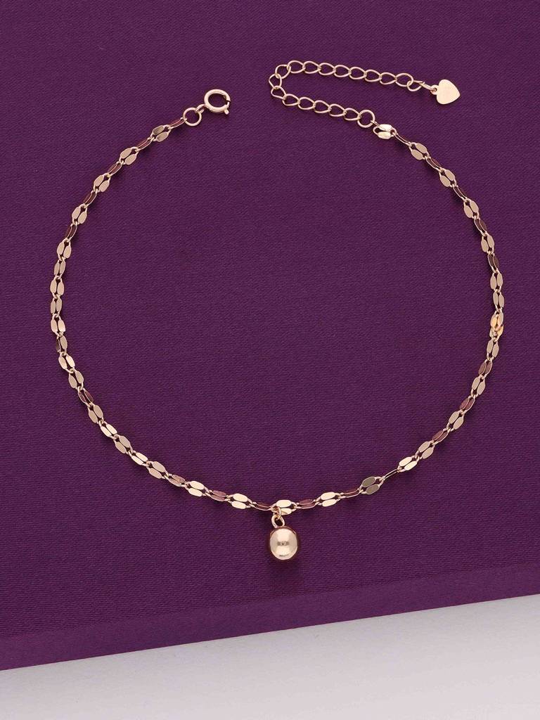 Sterling Silver Rose Gold The Statement Argent Orb Anklet : AKTH13-RG-NA