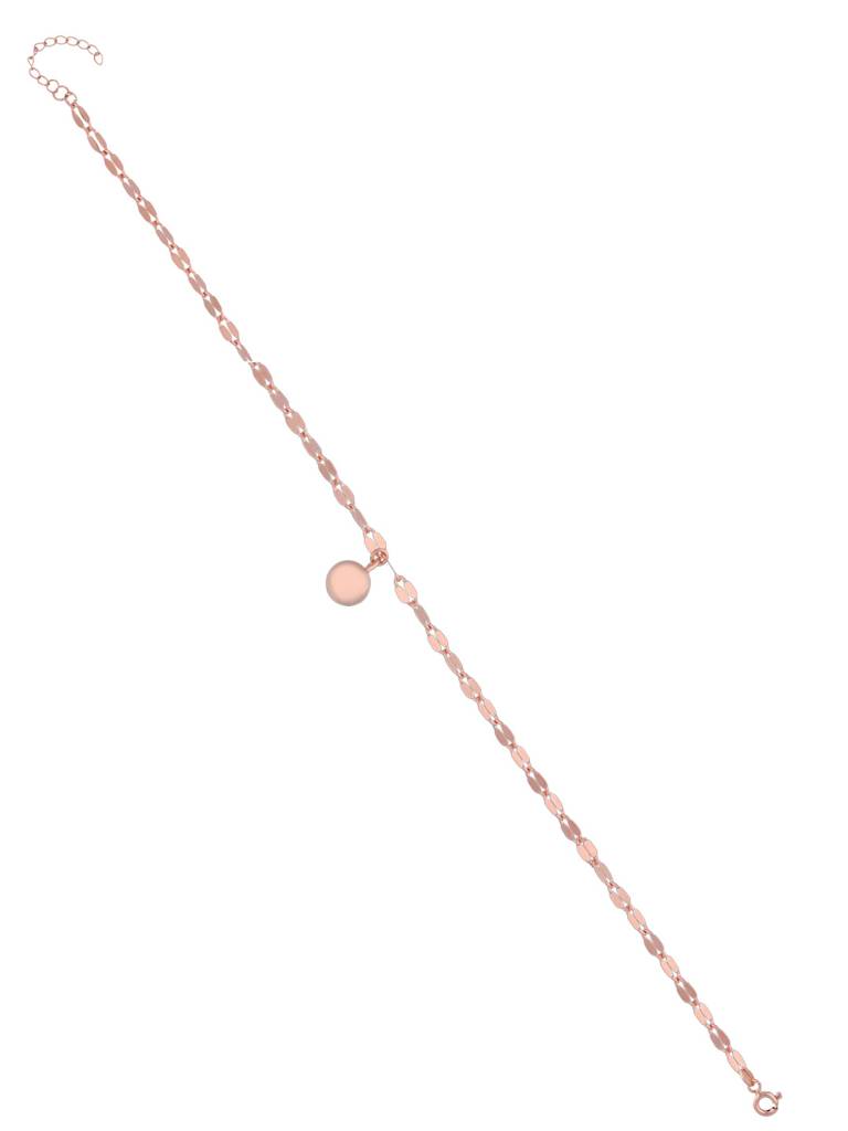 Sterling Silver Rose Gold The Statement Argent Orb Anklet : AKTH13-RG-NA