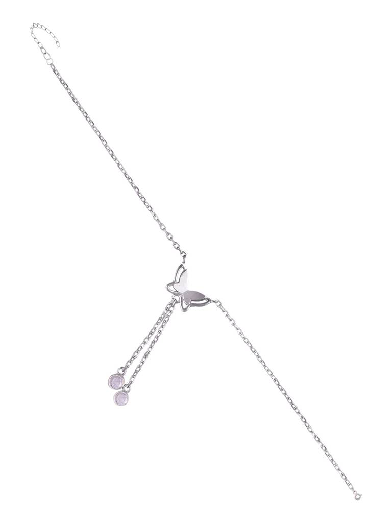 Sterling Silver A Flutter Of Crystals Anklet : AKTH14-S-NA