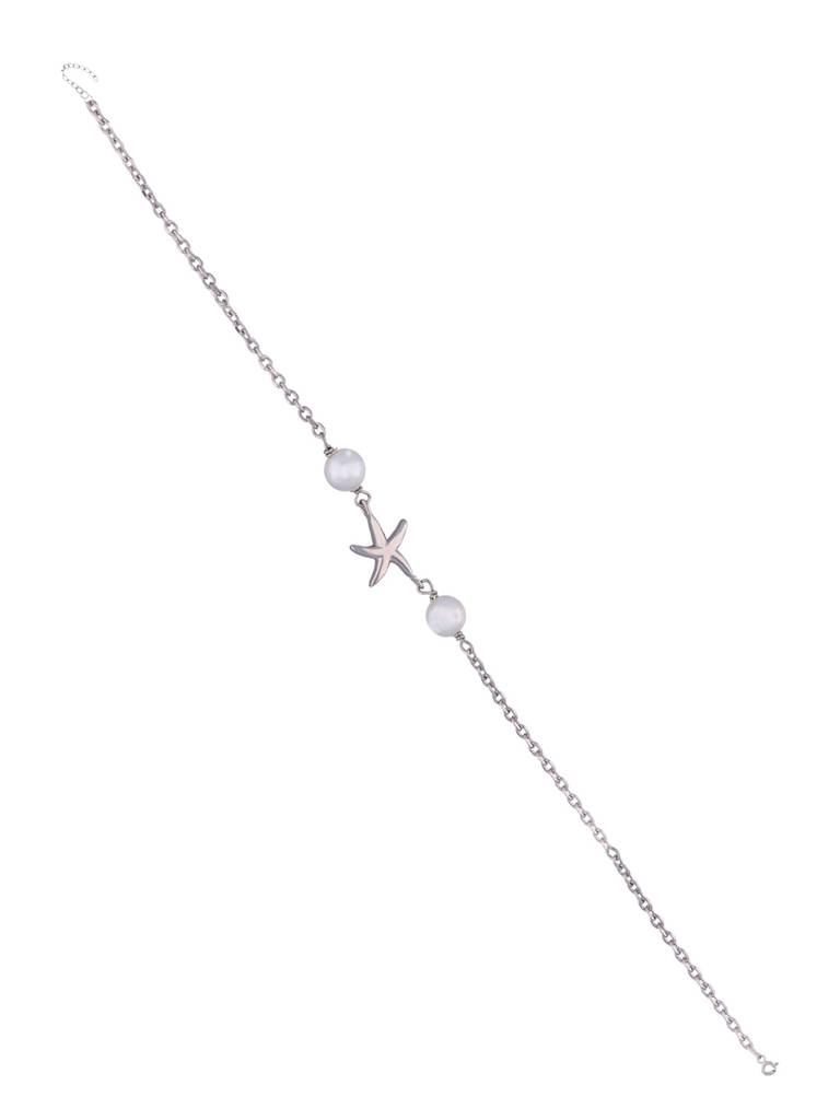 Sterling Silver Pearly Delight Anklet : AKTH16-S-NA
