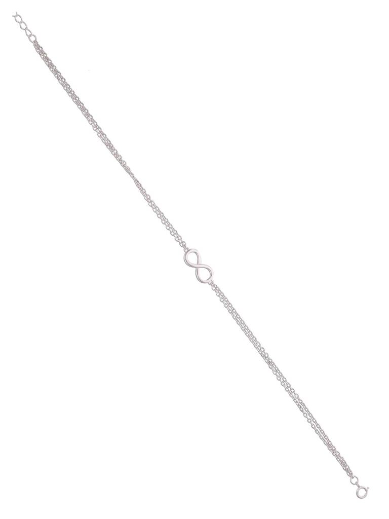 Sterling Silver Double Strand Single Infinity Anklet : AKTH41-S-NA