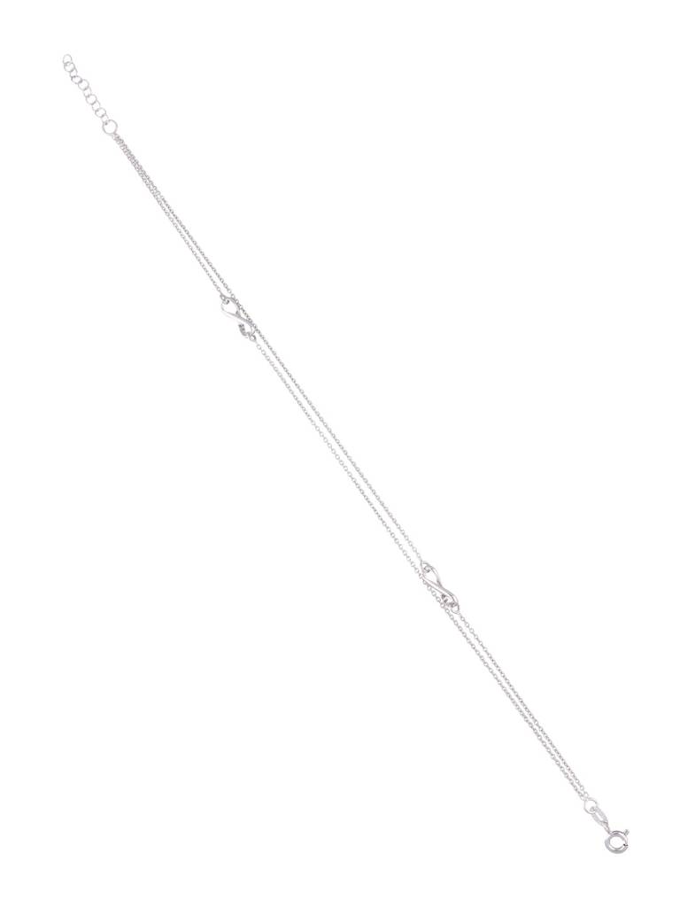 Sterling Silver Layered Heart Anklet : AKTH51-S-NA