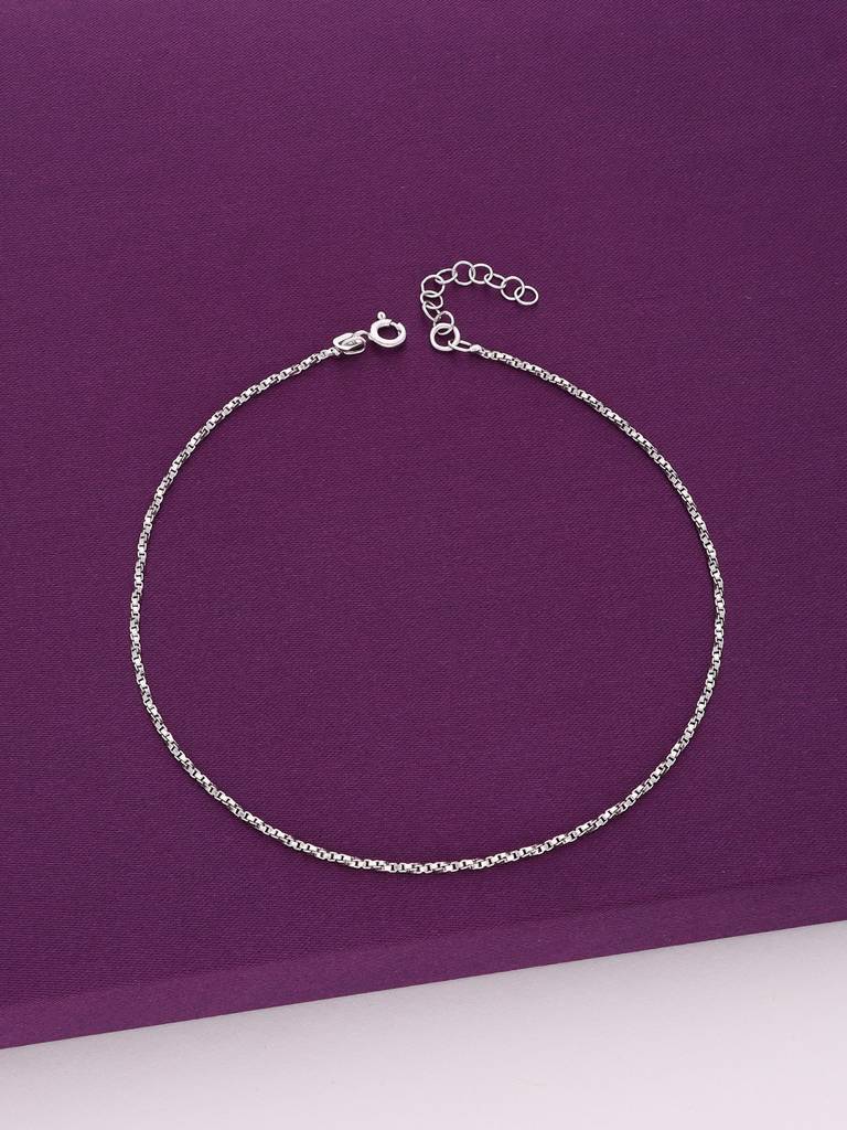 Sterling Silver Simple Chain Anklet : AKTH53-S-NA