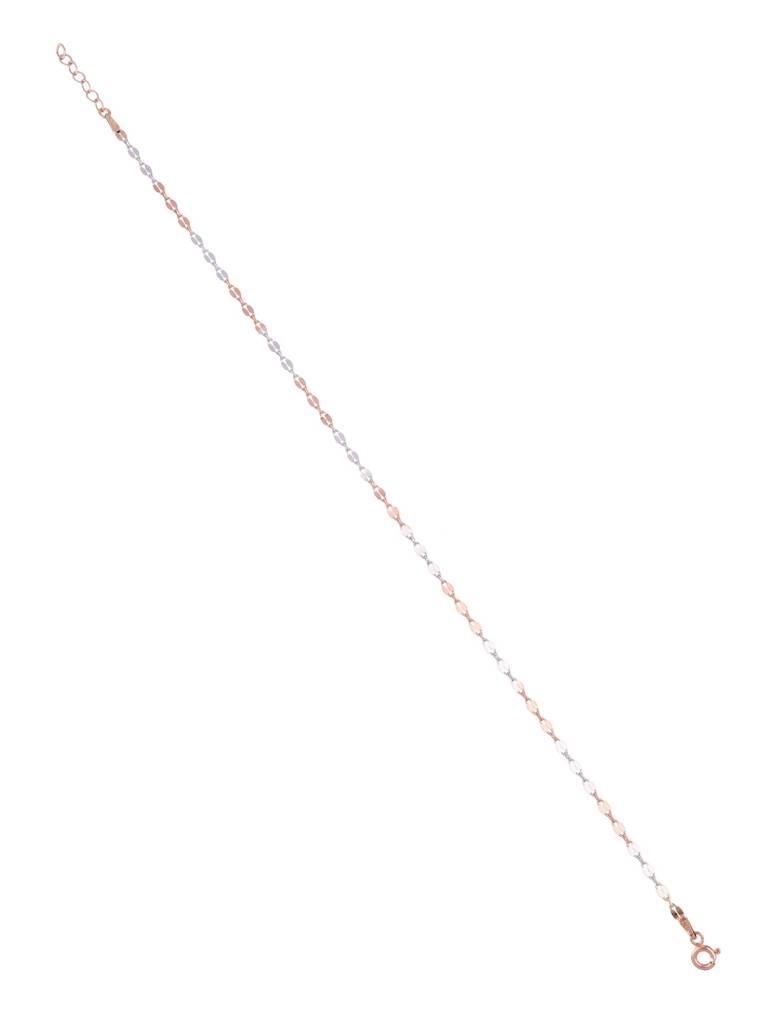 Sterling Silver & Rose Gold Anklet : AKTH60-SRG-NA