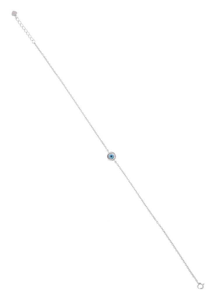 Sterling Silver Evil Eye Anklet : AKTH63-S-NA
