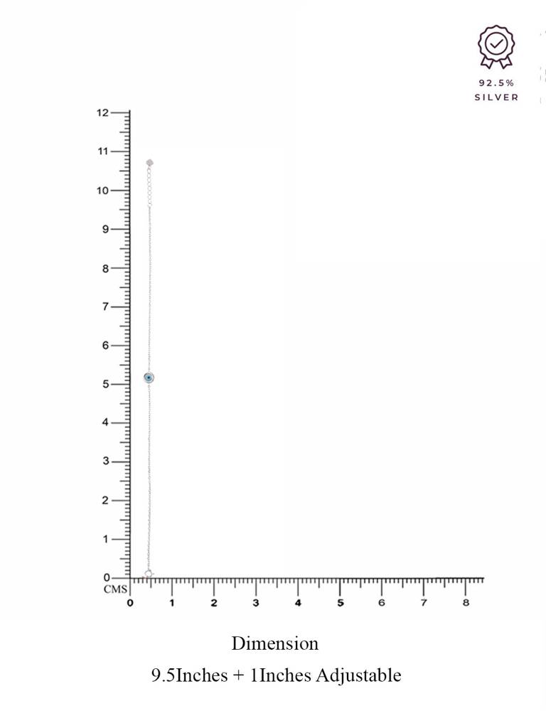 Sterling Silver Evil Eye Anklet : AKTH63-S-NA