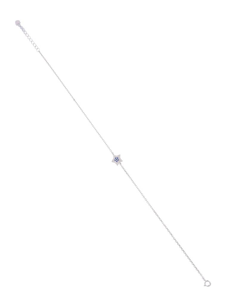 Sterling Silver Star Evil Eye Anklet : AKTH64-S-NA