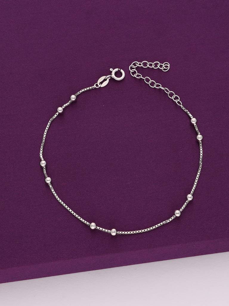 Sterling Silver Argent Spheres Duo Anklet : AKTH6-S-NA