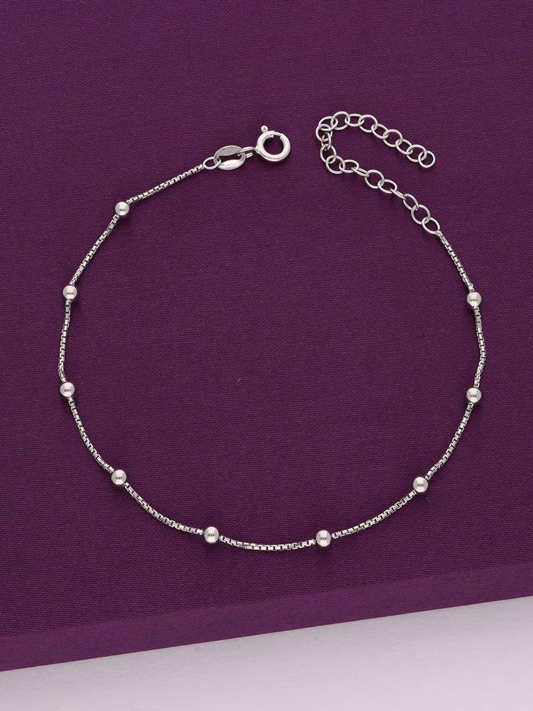 Sterling Silver Argent Spheres Anklet : AKTH7-S-NA