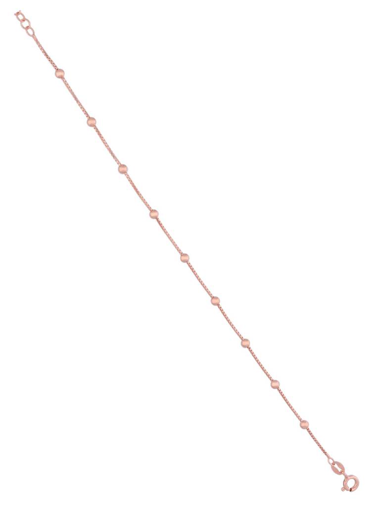 Sterling Silver Rose Gold Argent Spheres Anklet : AKTH8-RG-NA