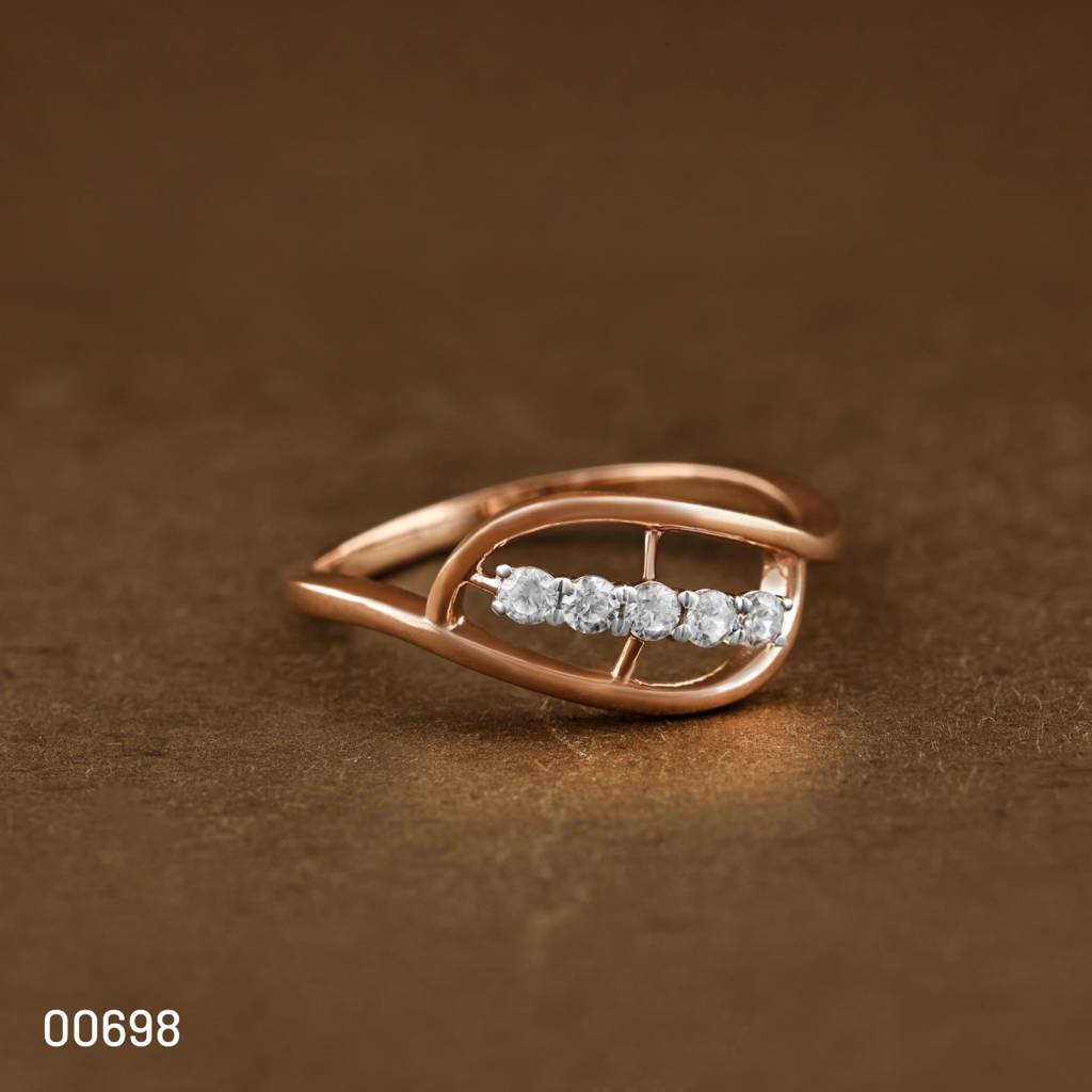 Golden Horizon Diamond Ring In 14K Gold : ALR00698