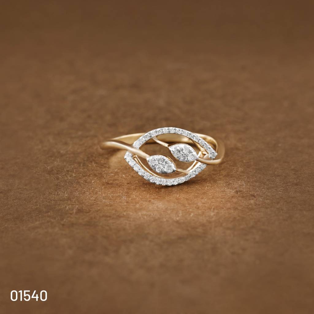 Leaf Glow Diamond Ring In 14K Gold : ALR01540