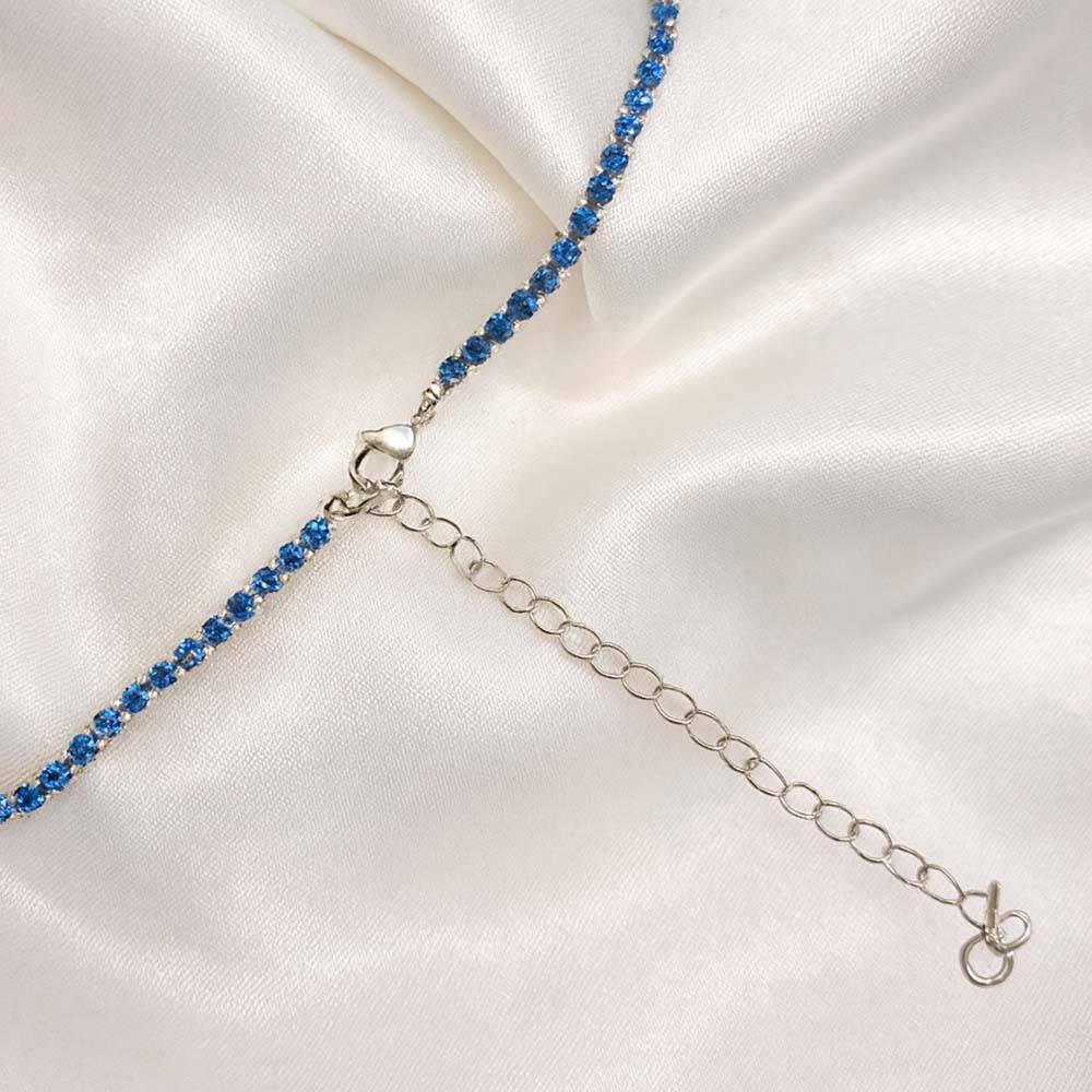 Amalfa Diamond Necklace For Women And Girls : Blue Sapphire Necklace : AMABLUE-NECKLACE