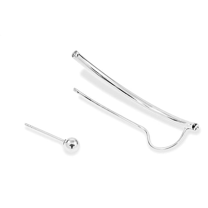 Ayla Minimalist Ear Crawler & Stud Earrings Set For Women & Girls : AMAEARSL06